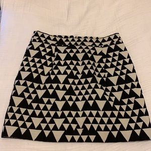J. Crew Factory black and white Jacquard skirt